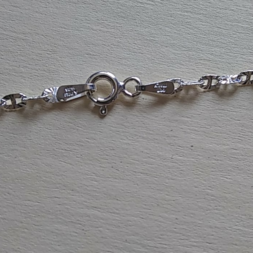 925 Solid Silver Necklace With Stone Pendant - image 4